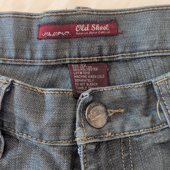 VTG Y2K Old Skool Metallic Whisker Jeans Size 32X31 - Picture 4 of 9